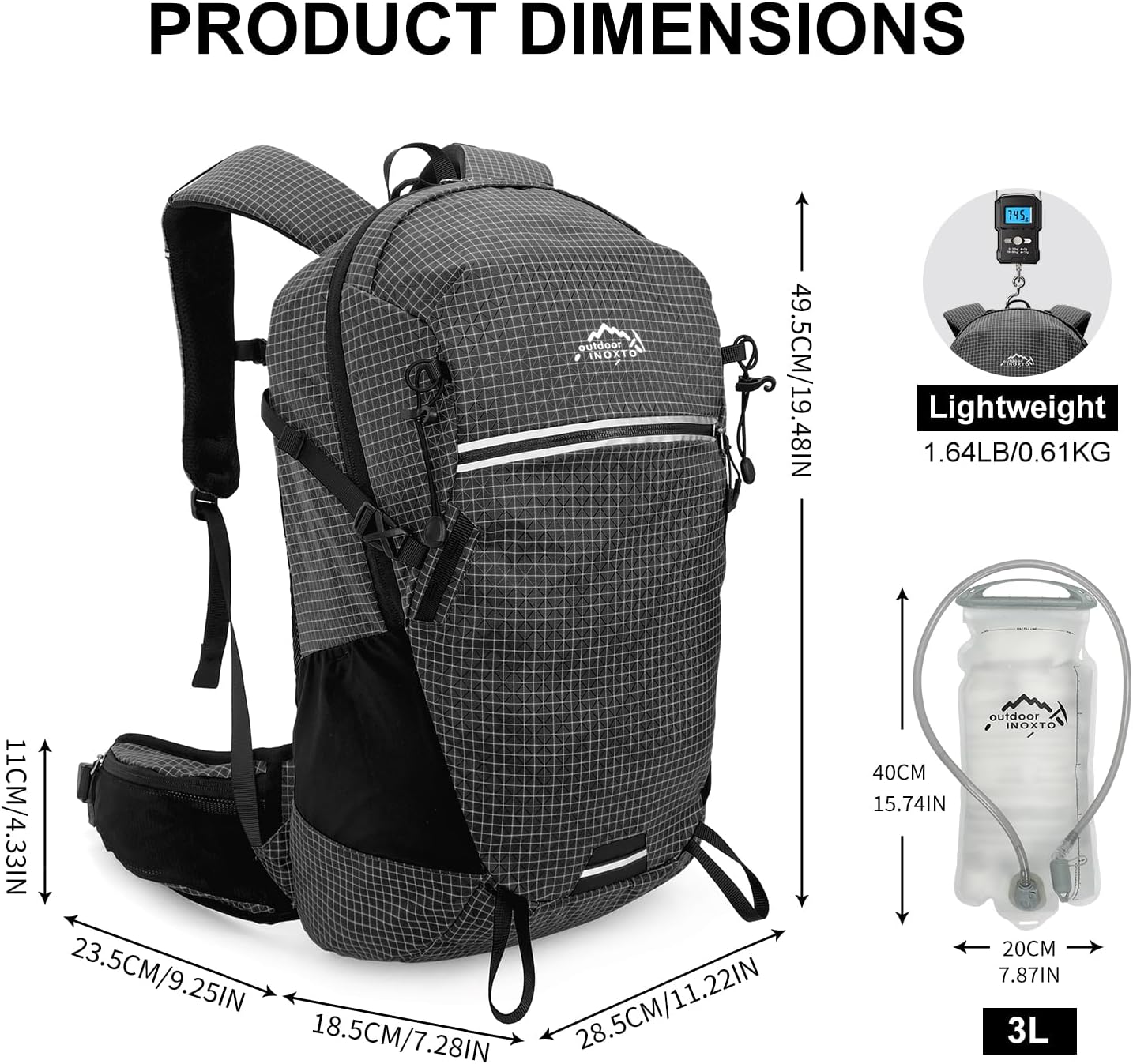 backpack with laptop sleeve and hydration bladder INOXTO 25L Hydration Backpack Hiking Backpack with 3L Water Bladder and Rain Cover Orange