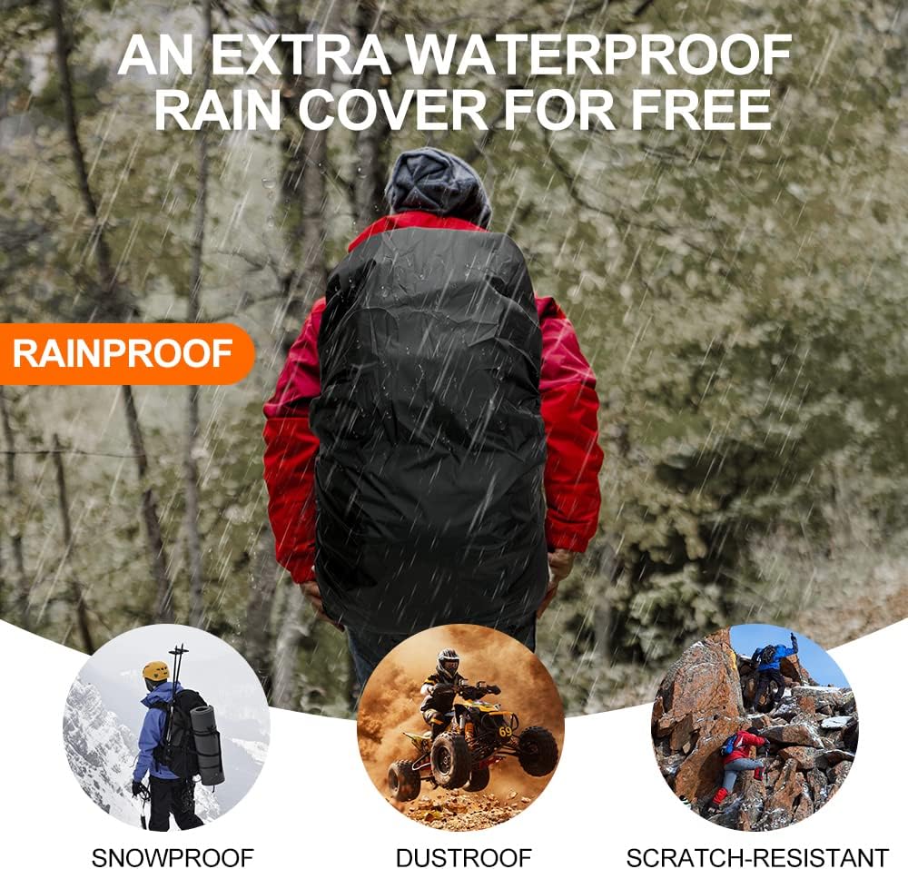 rain proof backpack INOXTO 40L Hiking Backpack Travel Bag Waterproof Camping Climbing Daypack Outdoor Sports Rucksack Backpacks with Rain Cover