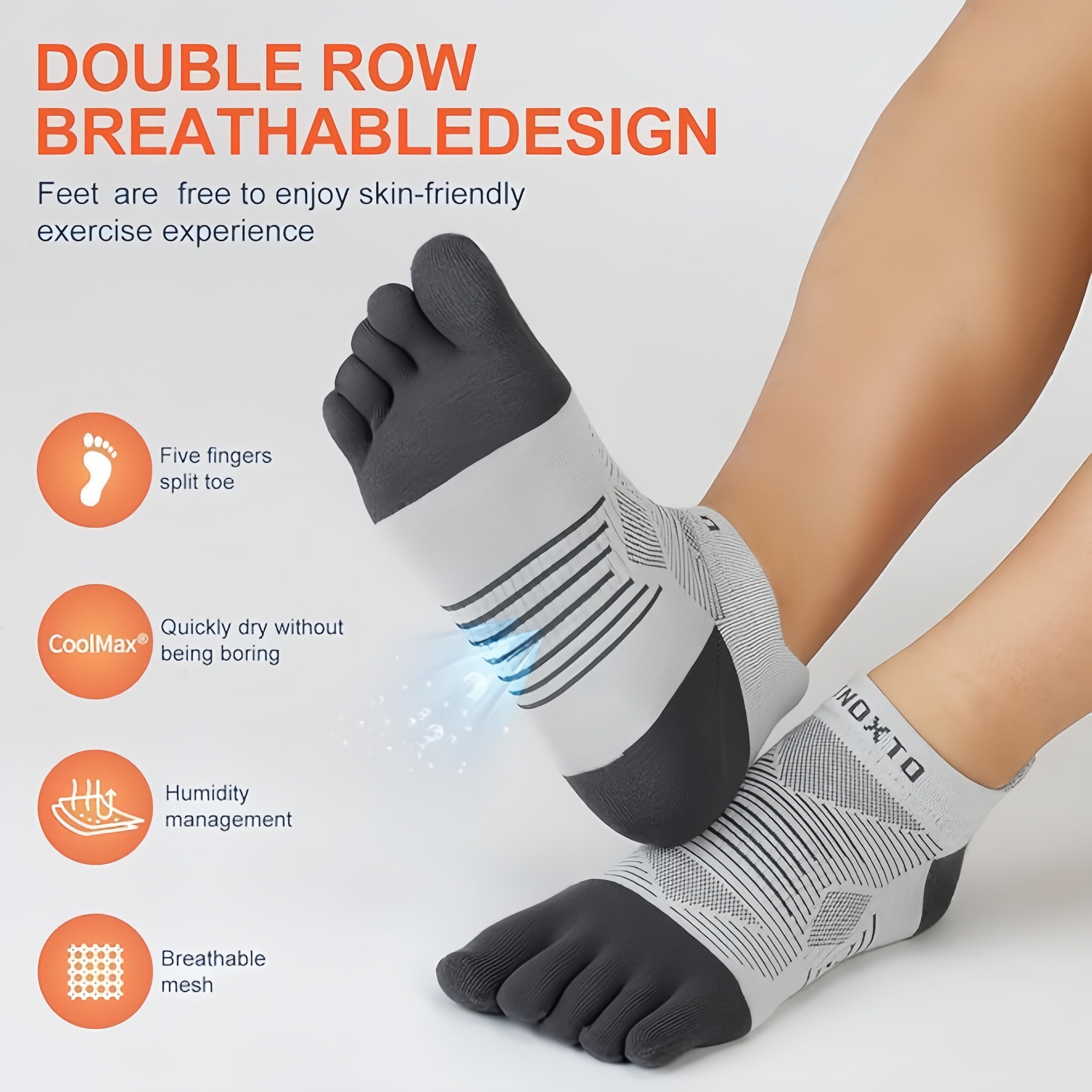 INOXTO Running Toe Socks-4 Pairs COOLMAX® - OUTDOOR INOXTO