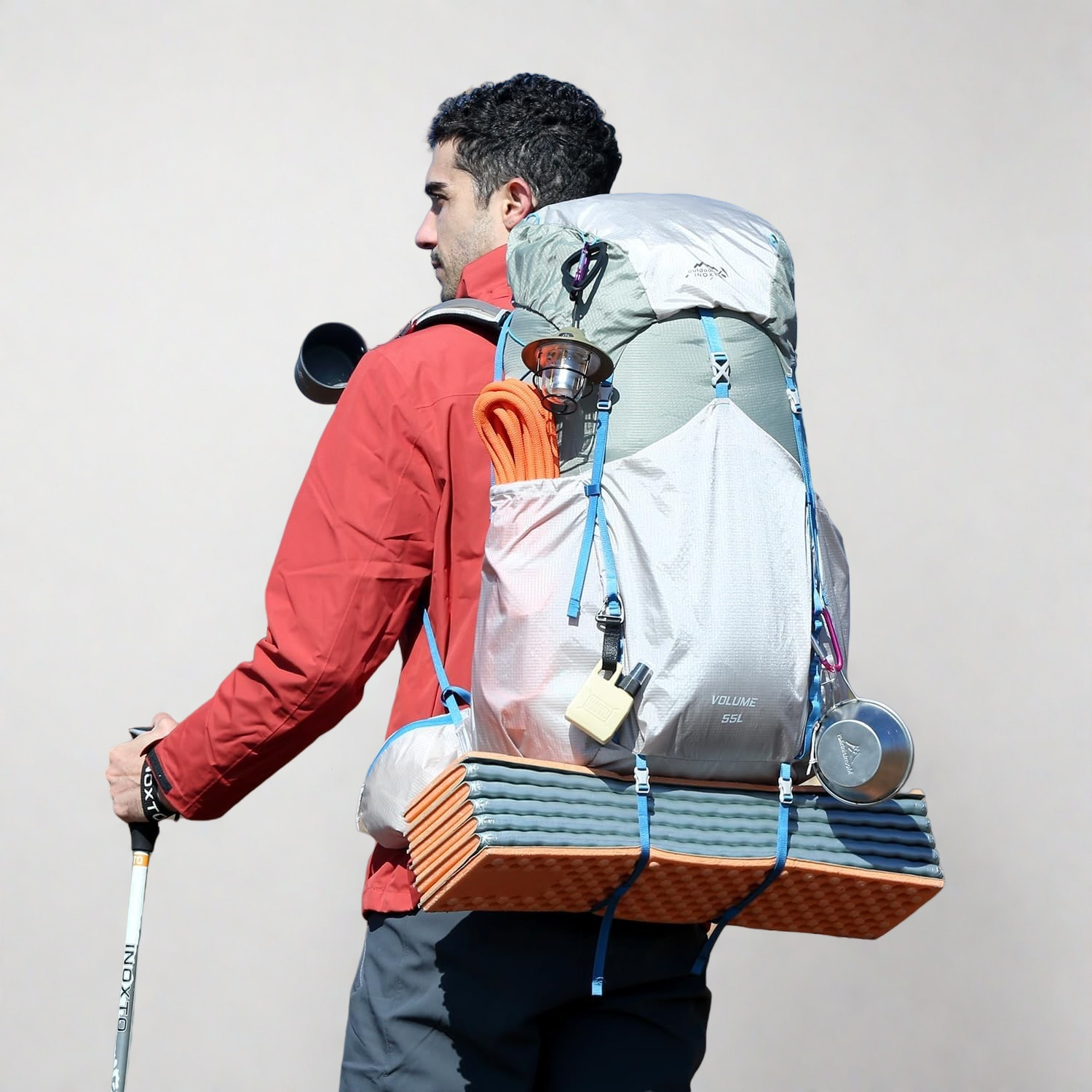 allintitle outdoor hiking backpacks 55L Hiking Backpack Gray