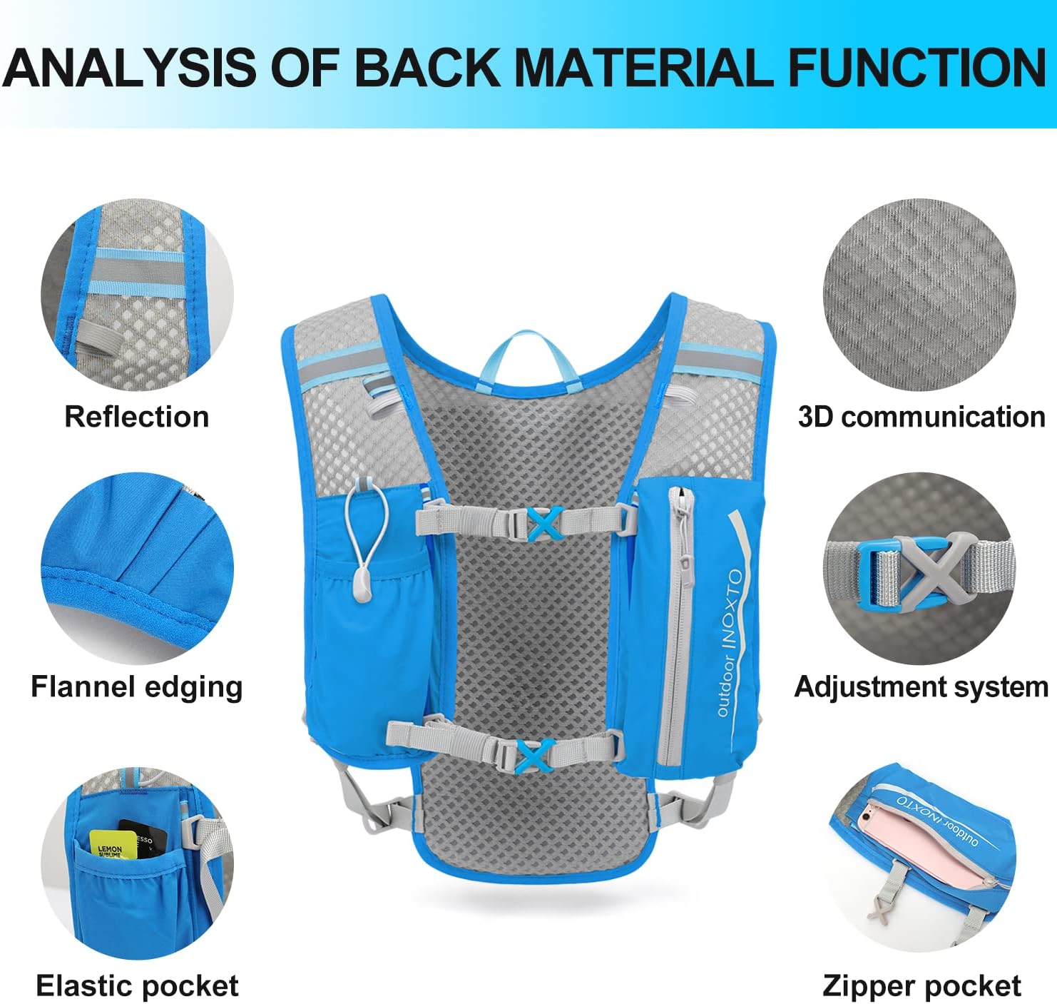 INOXTO Running Hydration Vest Backpack - OUTDOOR INOXTO