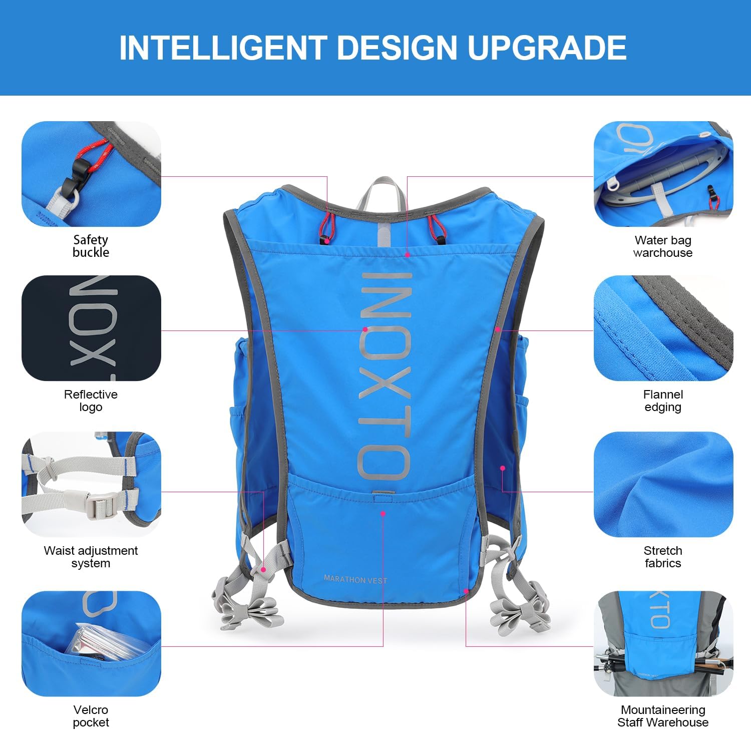 INOXTO Running Hydration Vest Backpack - OUTDOOR INOXTO