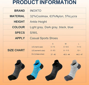 INOXTO Running Toe Socks-4 Pairs COOLMAX® - OUTDOOR INOXTO
