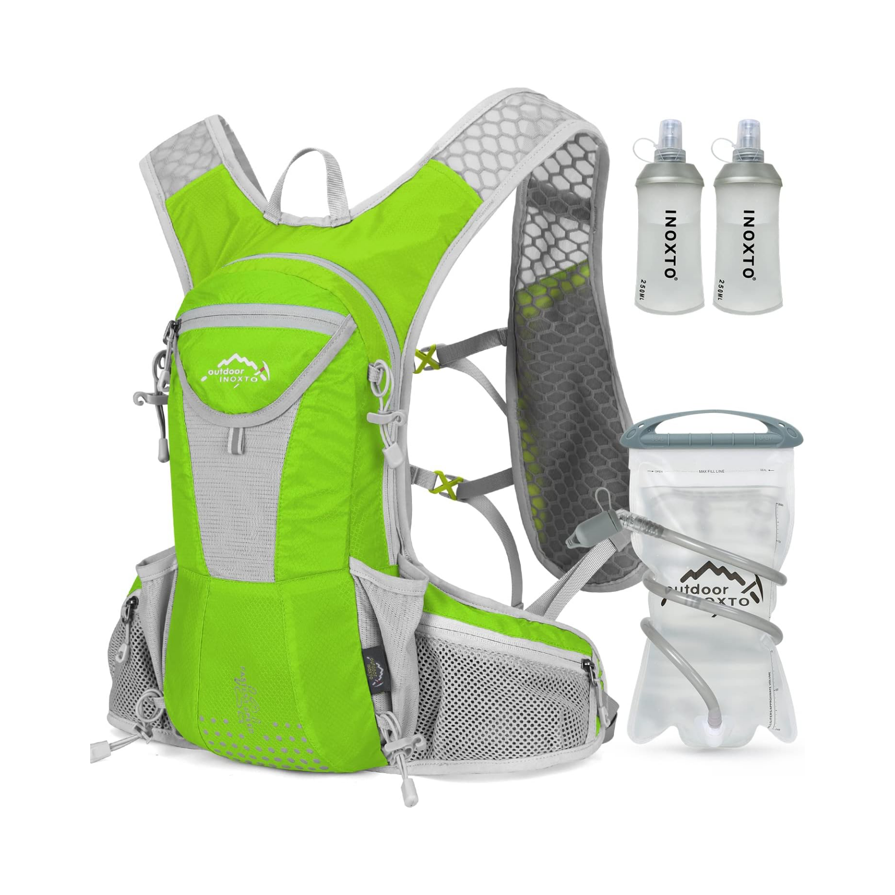 INOXTO 12L Hydration Pack Backpack for Outdoor Trail Marathon Race Cycling Camping Hiking - OUTDOOR INOXTO