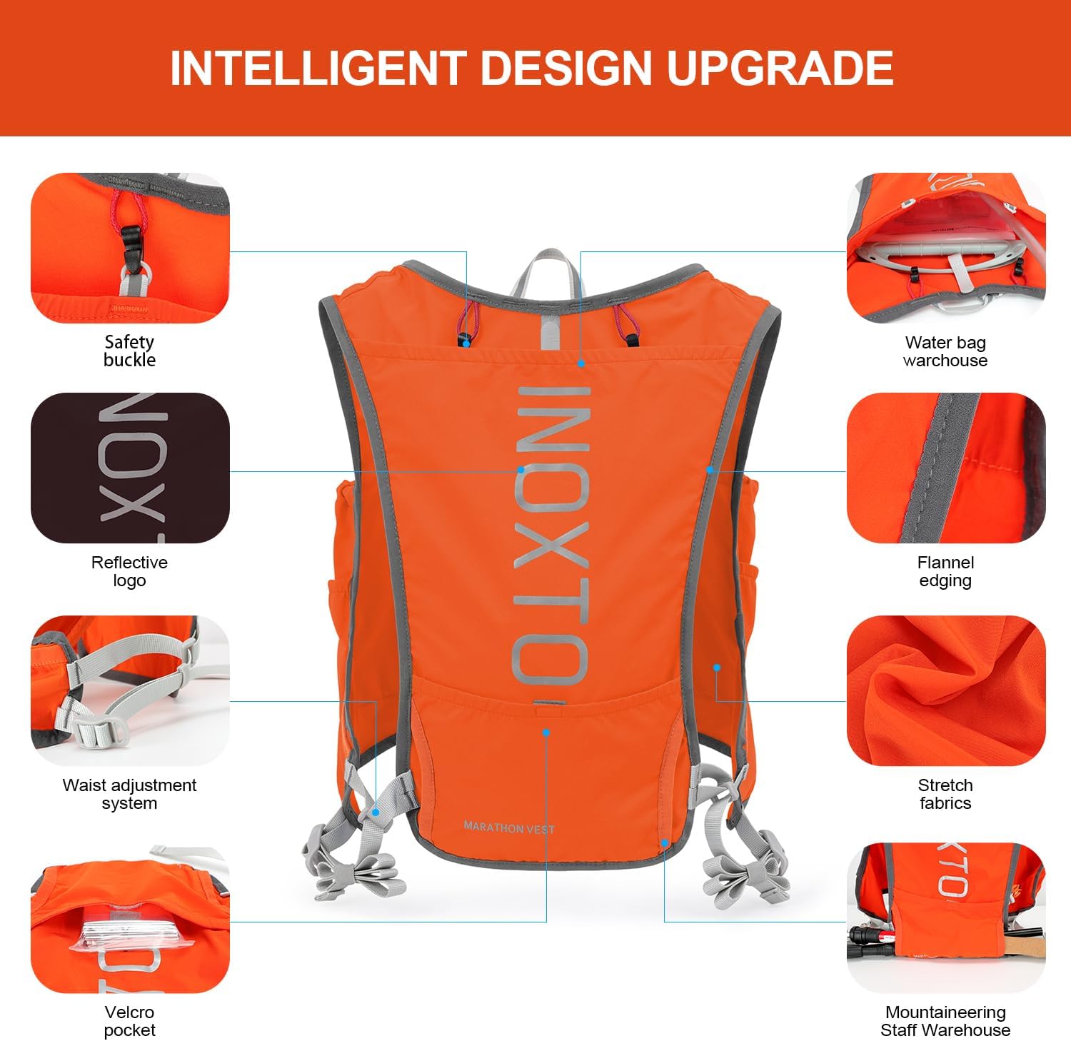 INOXTO Running Hydration Vest Backpack - OUTDOOR INOXTO