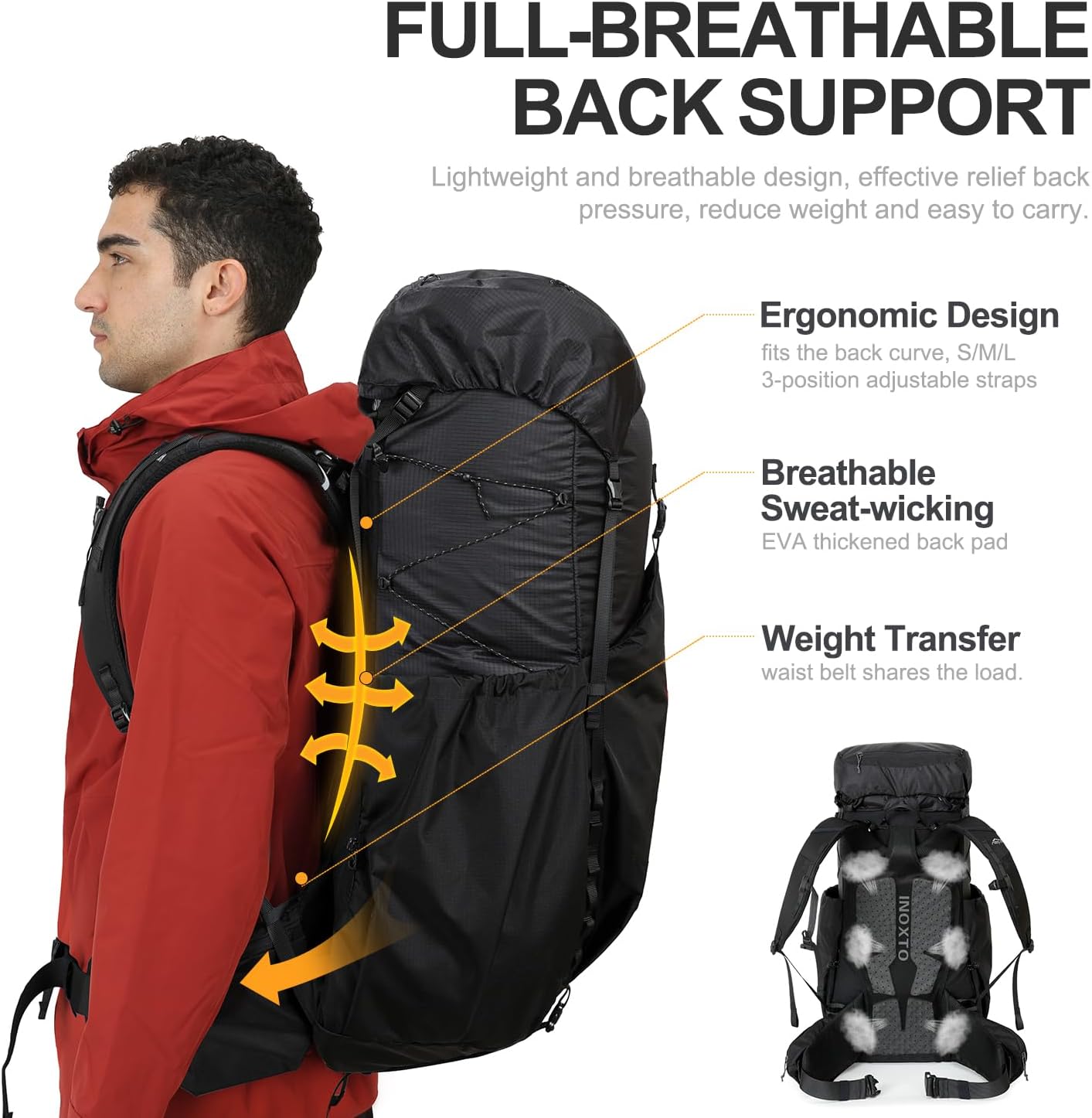 55L Hiking Backpack Gray 55L Hiking Backpack Gray