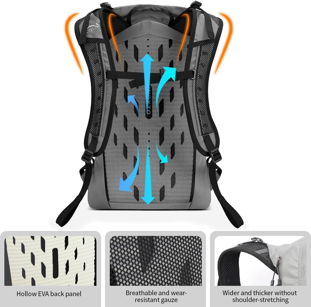 INOXTO  25L Hiking Hydration Backpack with 3l Water Bladder and Rain Cover for Women and Men Water Backpack for Hiking, Cycling, Running, Climbing, Camping - OUTDOOR INOXTO