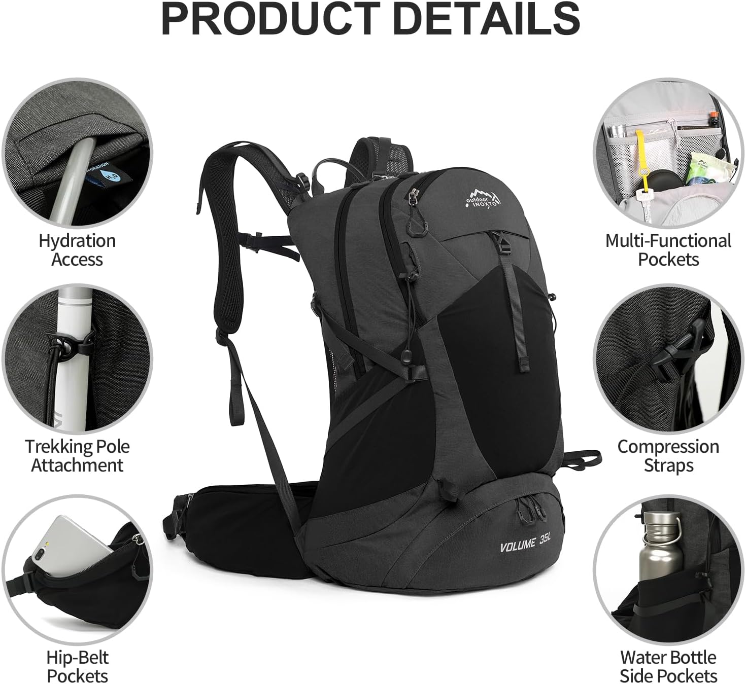 INOXTO 35L Mountaineering Backpack - OUTDOOR INOXTO