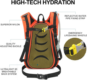 INOXTO 16 Hydration Pack Backpack, Lightweight Water Backpack for Outdoor Trail Marathon Race Cycling - OUTDOOR INOXTO