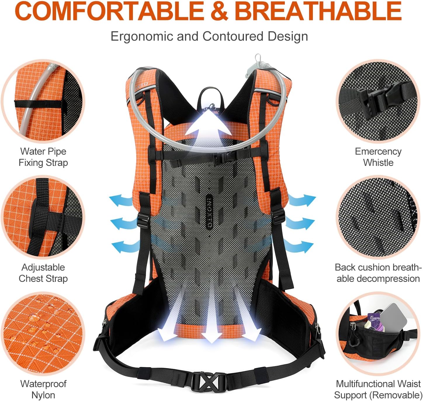 Arvano Zaino Idratazione 16L, Zaino Bicicletta con sacca idrica 2l, Portacasco, Comfort Zaino Acqua per Sci Moto Escursionismo Ciclismo Bici Mountain Bike Enduro Uomo Donna Arvano Zaino Idratazione 16L, Zaino Bicicletta con sacca idrica 2l, Portacasco, Comfort Zaino Acqua per Sci Moto Escursionismo Ciclismo Bici Mountain Bike Enduro Uomo Donna