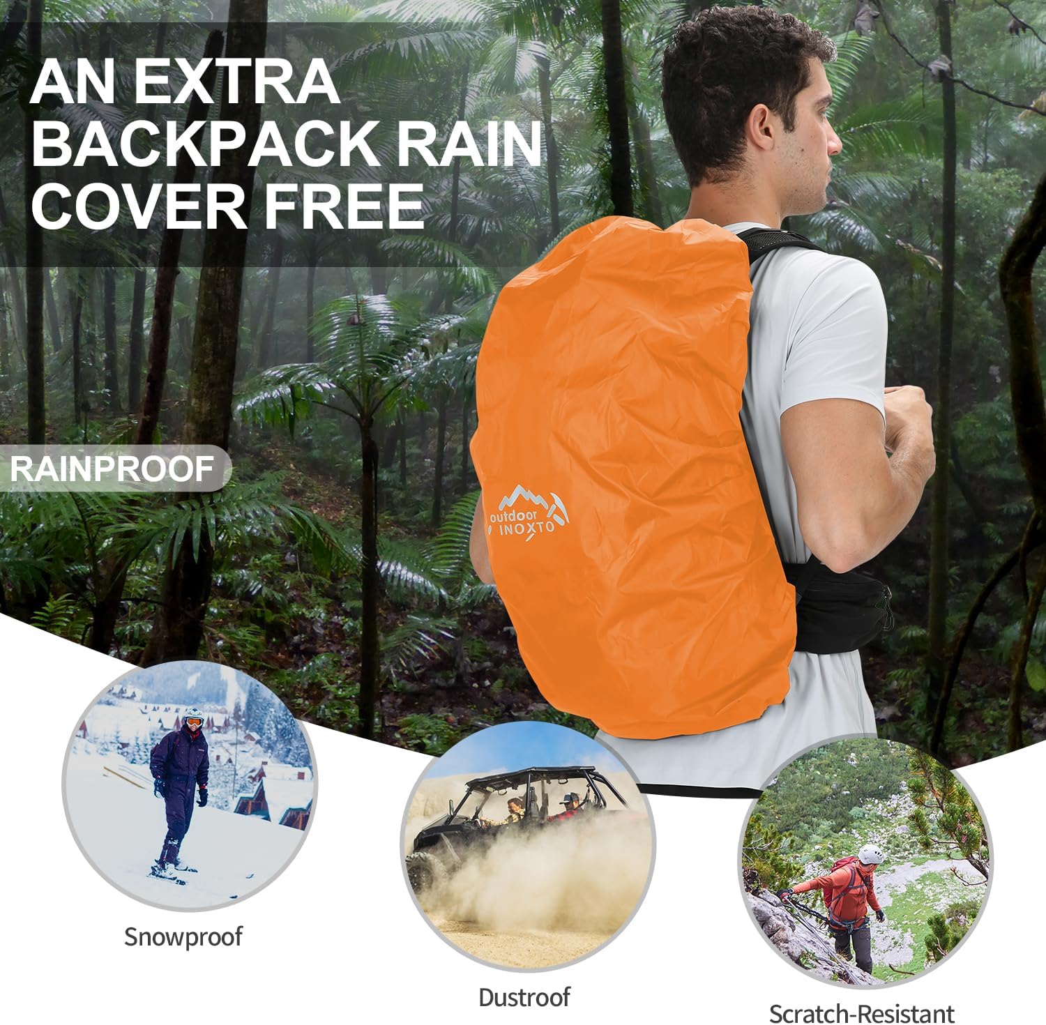 rain proof backpack INOXTO 35L Mountaineering Backpack Light Green