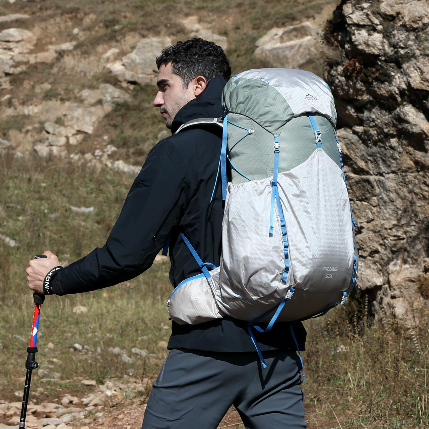 55L Hiking Backpack Gray 55L Hiking Backpack Gray