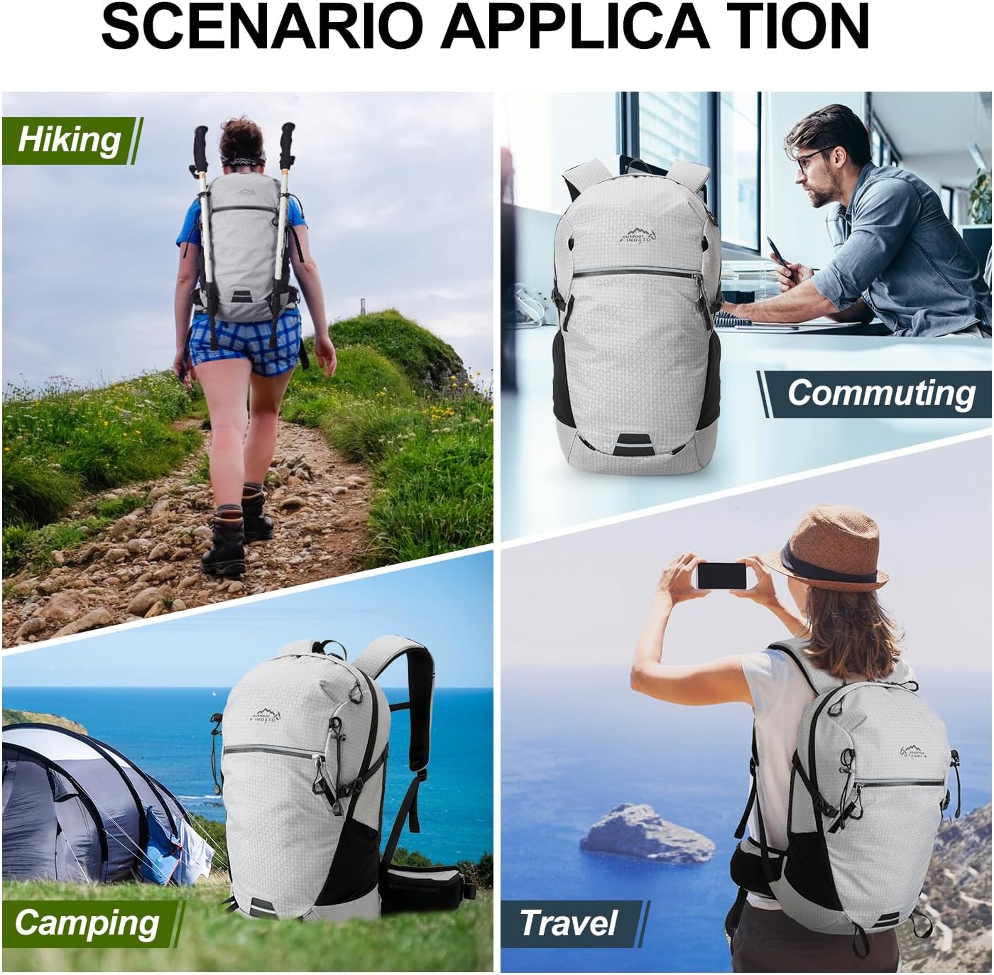 INOXTO 25L Hydration Backpack Hiking Backpack with 3L Water Bladder and Rain Cover Orange INOXTO 25L Hydration Backpack Hiking Backpack with 3L Water Bladder and Rain Cover Orange