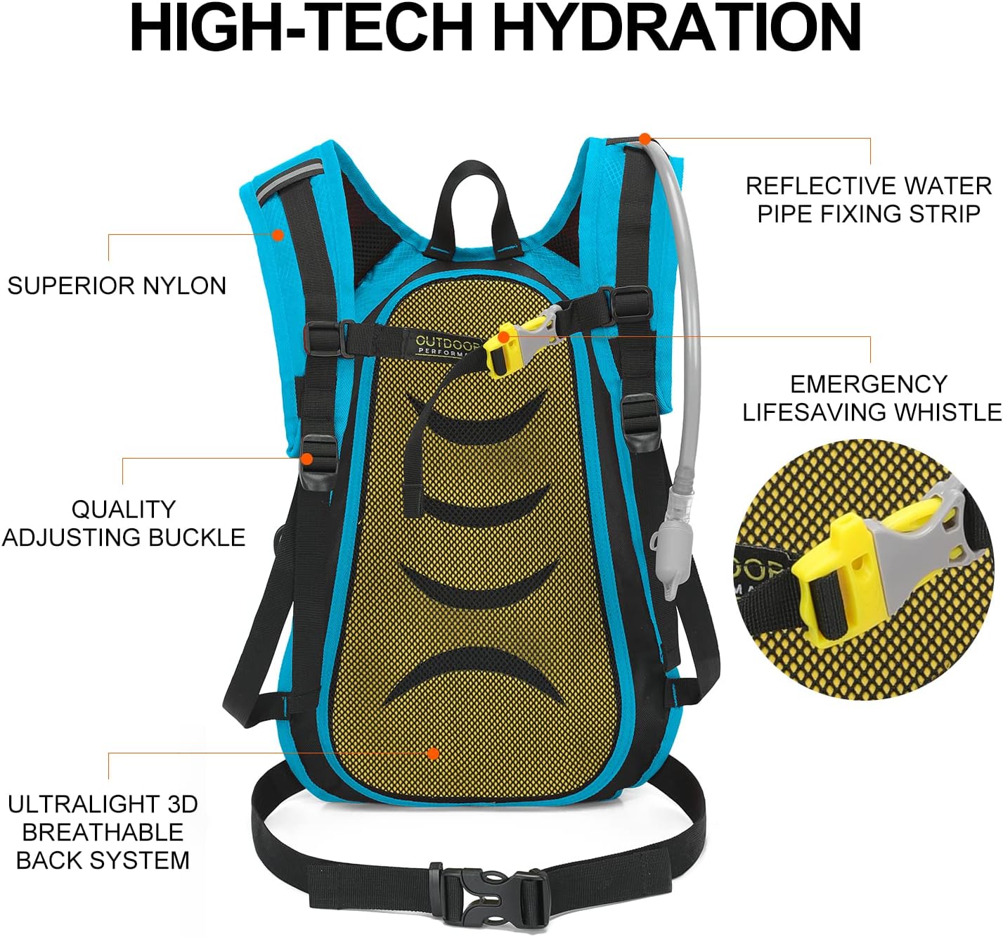 INOXTO 16 Hydration Pack Backpack, Lightweight Water Backpack for Outdoor Trail Marathon Race Cycling - OUTDOOR INOXTO