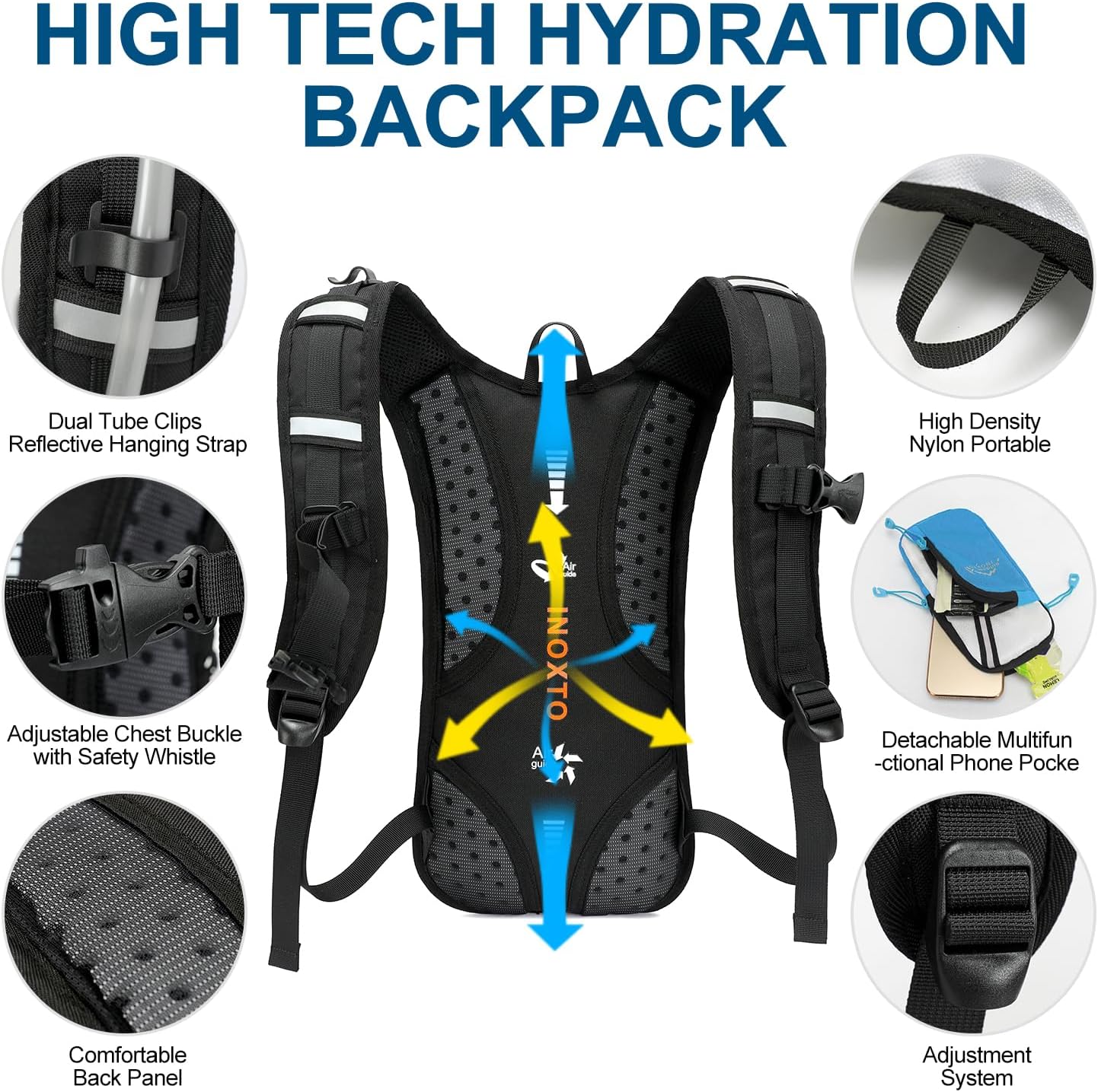 INOXTO 10 Hydration Pack Backpack, Lightweight Water Backpack - OUTDOOR INOXTO