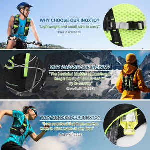 INOXTO  Hydration Vest Backpack,Lightweight Water Running Vest Pack  Daypack for Hiking Trail Running Cycling Race Marathon for Women Men - OUTDOOR INOXTO