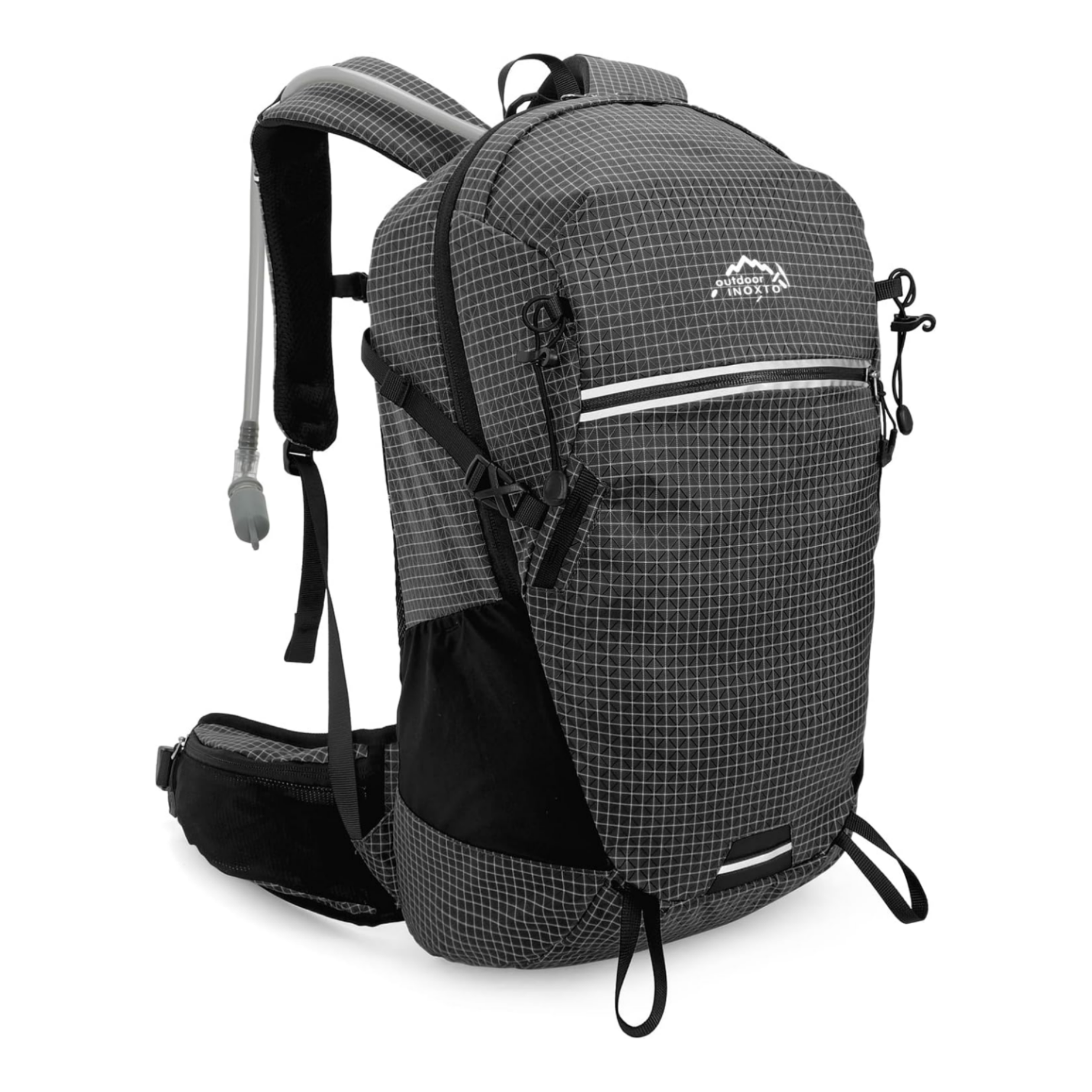 INOXTO 25L Hydration Backpack Hiking Backpack with 3L Water Bladder and Rain Cover Gray INOXTO 25L Hydration Backpack Hiking Backpack with 3L Water Bladder and Rain Cover Gray