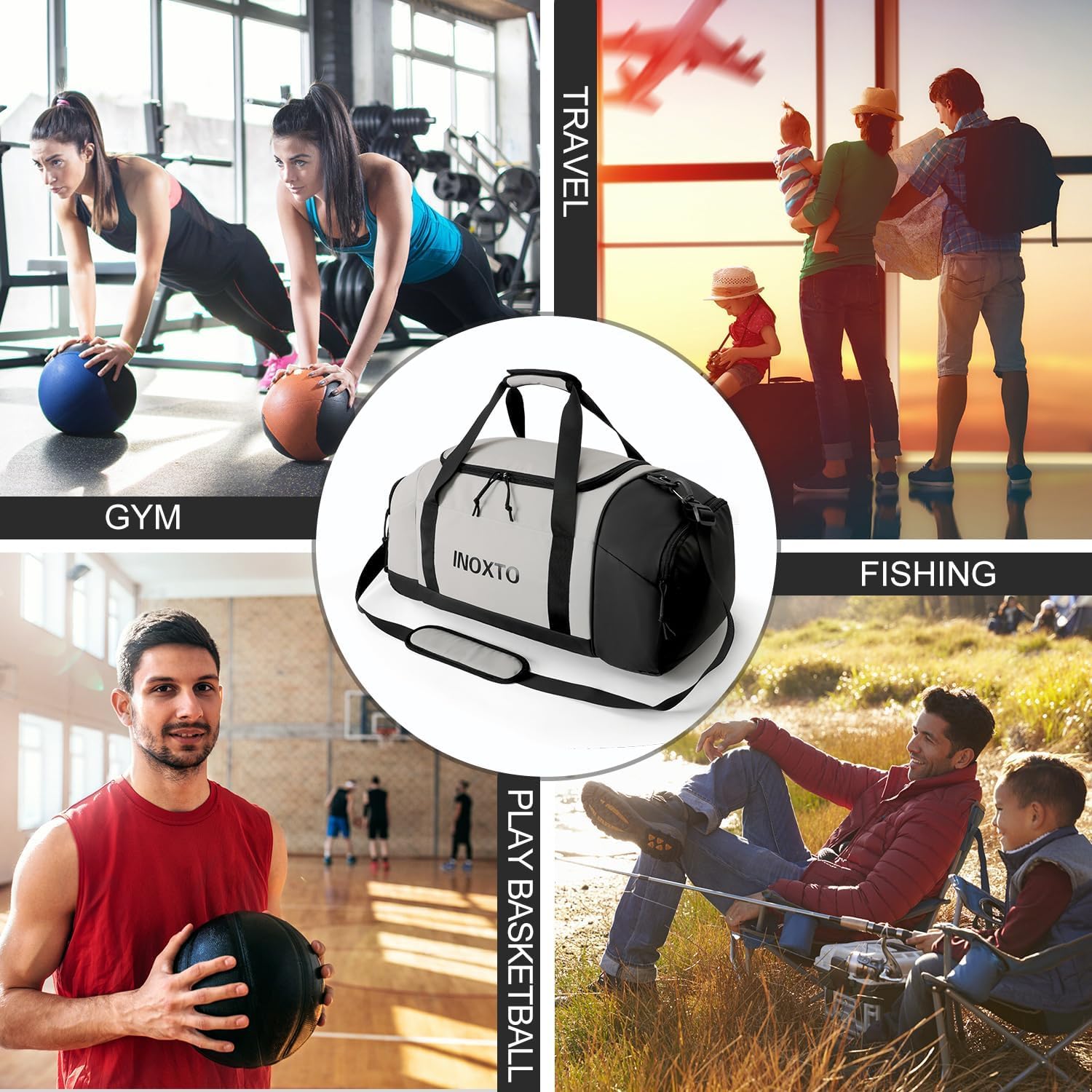 INOXTO 55L Sports Gym Bag Travel Duffel Bag – OUTDOOR INOXTO
