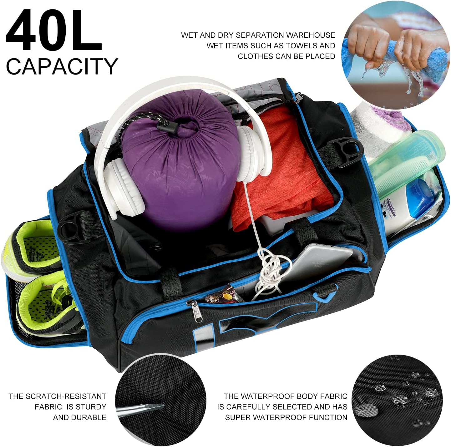 INOXTO Travel Duffel Bag, Sport Gym Bag - OUTDOOR INOXTO