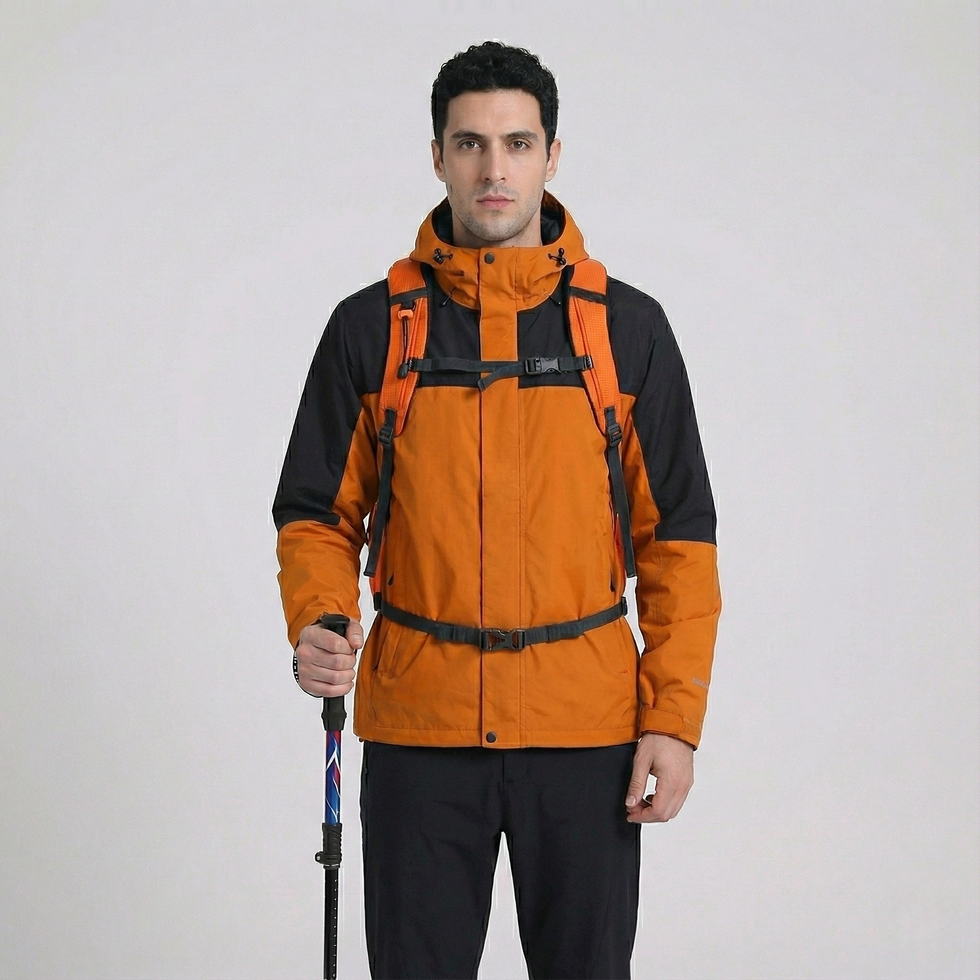 Front carrying view of Tellus chest and waist fastening