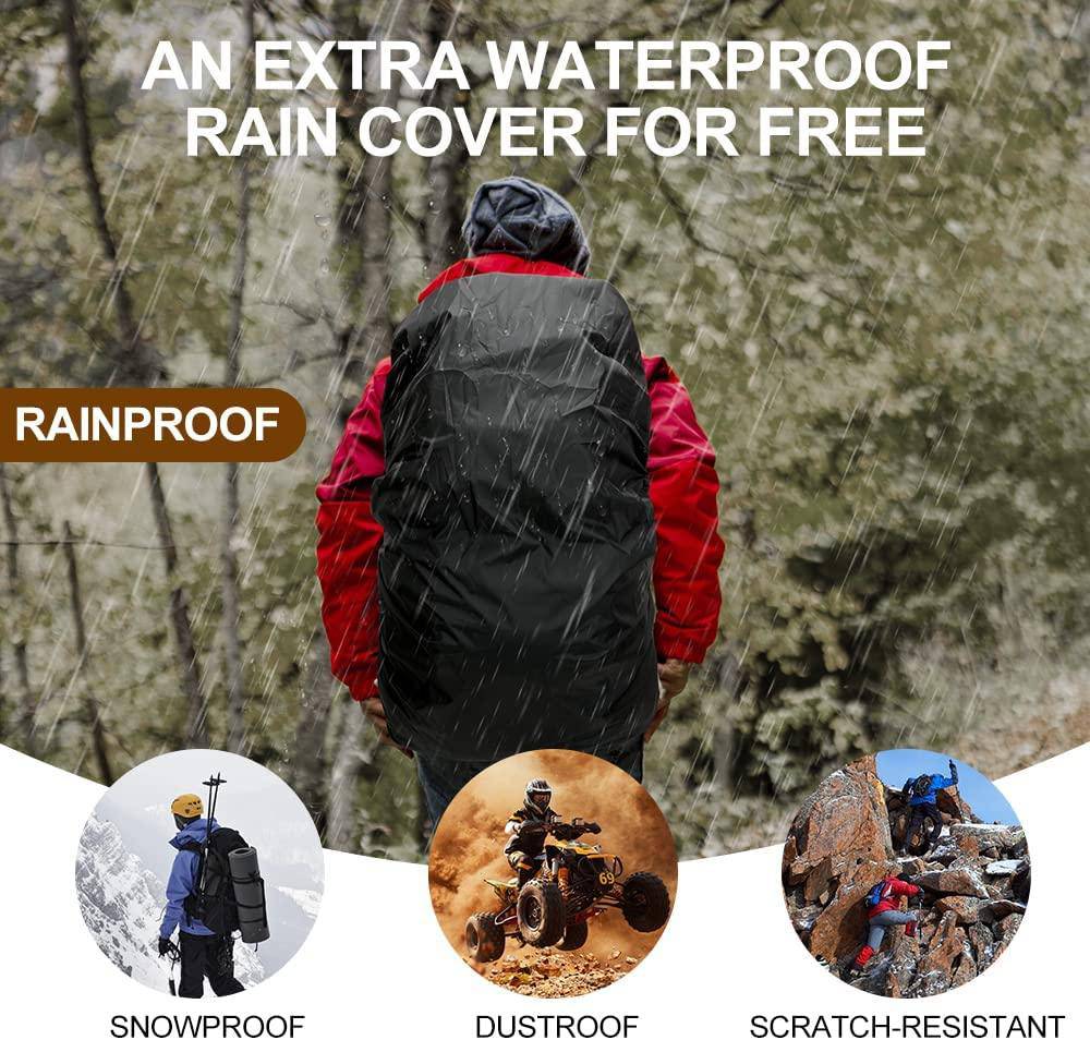 INOXTO 40L Hiking Backpack Travel Bag Waterproof Camping Climbing Daypack Outdoor Sports Rucksack Backpacks with Rain Cover INOXTO 40L Hiking Backpack Travel Bag Waterproof Camping Climbing Daypack Outdoor Sports Rucksack Backpacks with Rain Cover