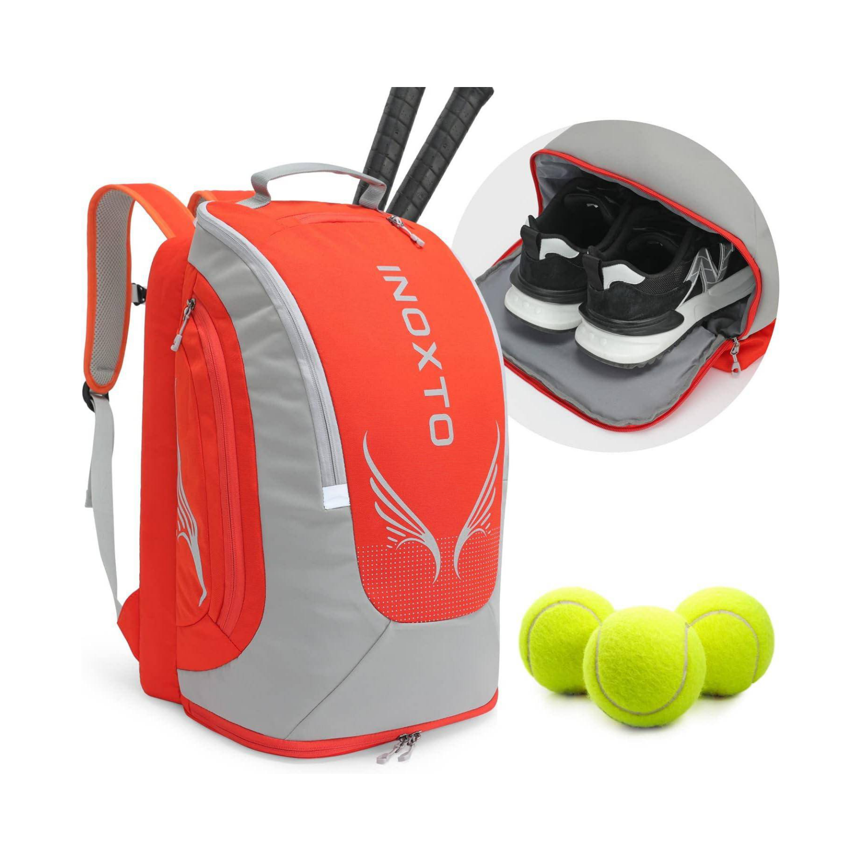 INOXTO  40L Tennis Bags for Women and Men Large Tennis Backpack - OUTDOOR INOXTO