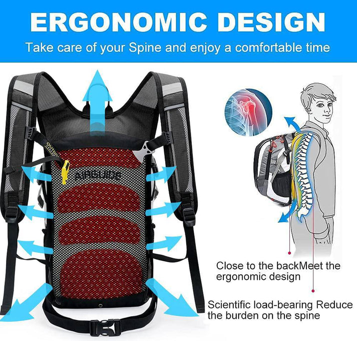 Mesh back padding and adjustable chest and waist straps