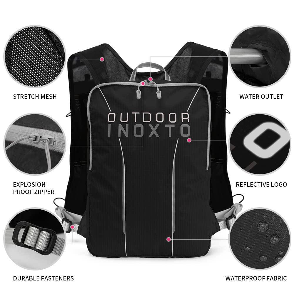 Stretch mesh, double zip, hose outlet, reflective logo, fasteners and outer fabric