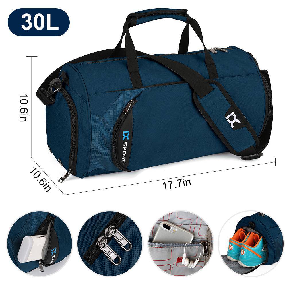 Black and Blue Sports Travel Duffel Bag