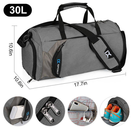 Large Sports Gym Bag for Men Women,Travel Duffel bag with Shoes  Compartment,Overnight Tote Bag Workout Bags for Gym Waterproof,Black