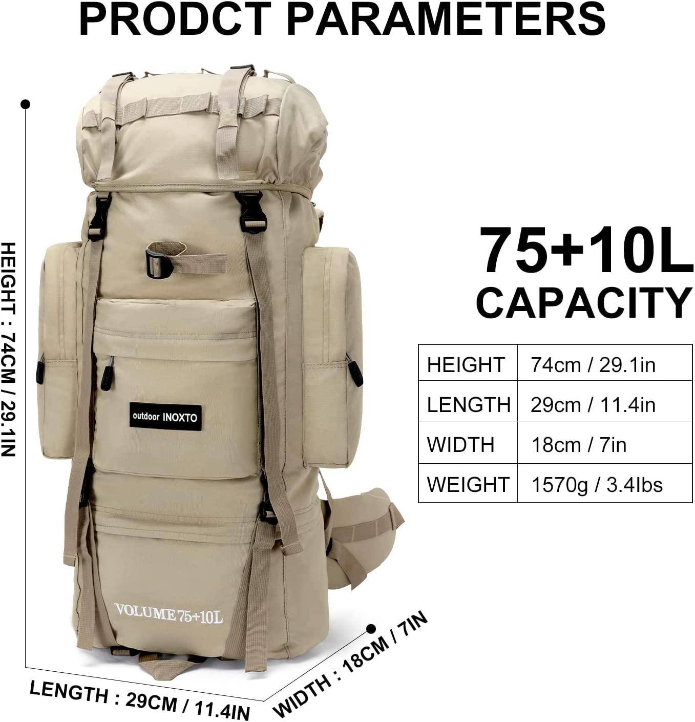 IX INOXTO 65/85L Lightweight Internal Frame Hiking Backpack for Men Women,Waterproof Camping Backpack with Rain Cover, High-Performance Outdoor Sport IX INOXTO 65/85L Lightweight Internal Frame Hiking Backpack for Men Women,Waterproof Camping Backpack with Rain Cover, High-Performance Outdoor Sport