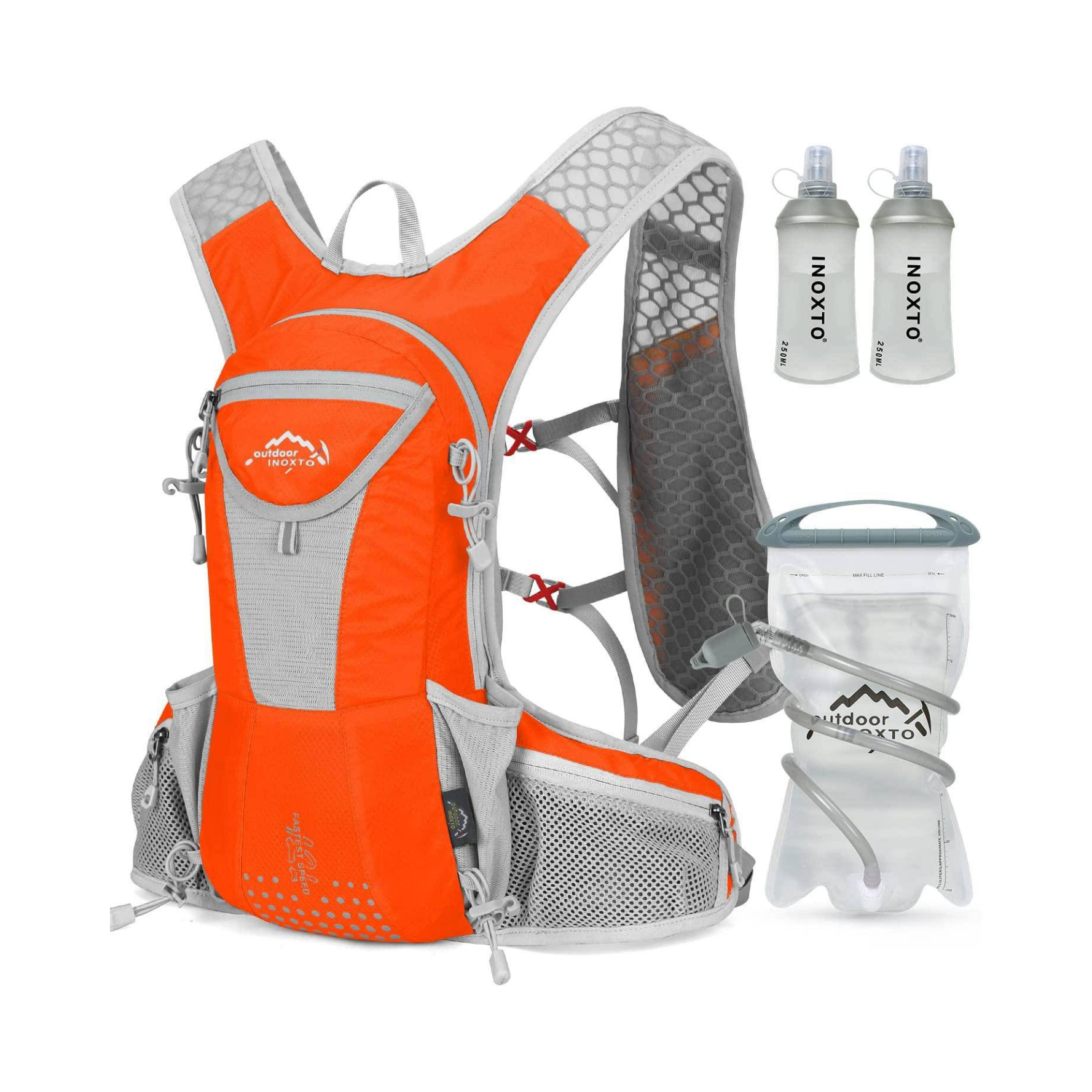 INOXTO 12L Hydration Pack Backpack for Outdoor Trail Marathon Race Cycling Camping Hiking - OUTDOOR INOXTO