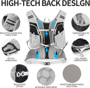 INOXTO Hydration Pack Backpack for Outdoor Trail Marathon Race Cycling Camping Hiking - OUTDOOR INOXTO