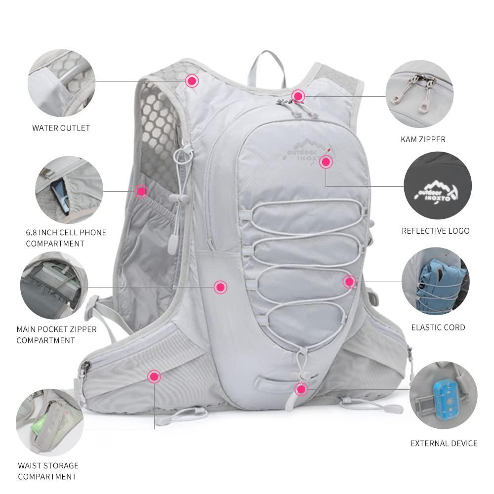 INOXTO Running Hydration Vest for Men Women Marathon Race Hiking Backpack - OUTDOOR INOXTO