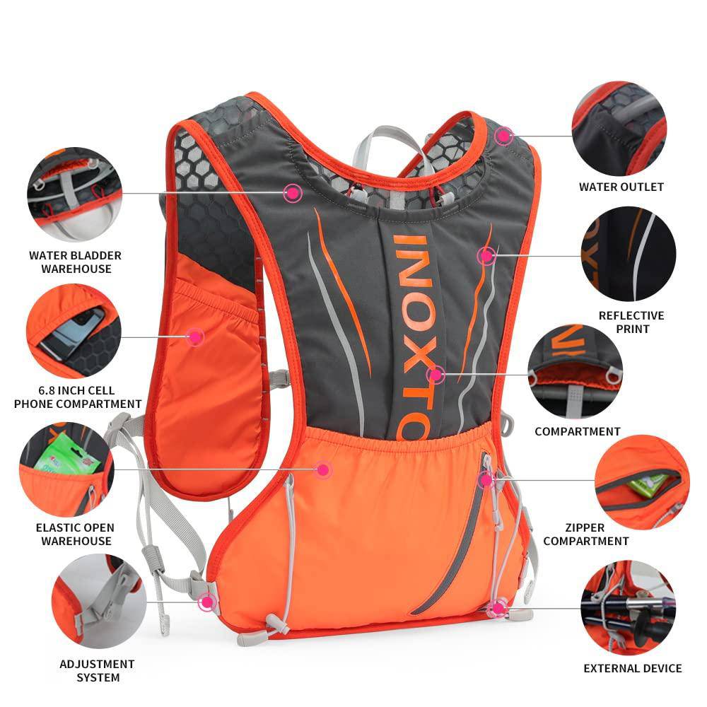 INOXTO Running Hydration Vest for Men Women - OUTDOOR INOXTO